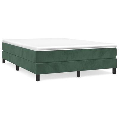 vidaXL Πλαίσιο Κρεβατιού Boxspring Σκούρο Πράσινο 140x200 εκ Βελούδινο