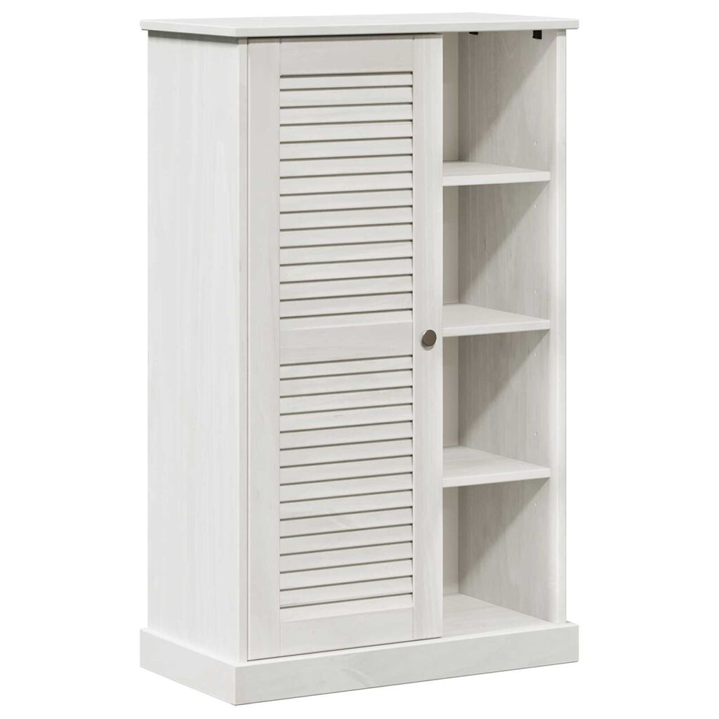 vidaXL Ντουλάπι Μπάνιου Λευκό 68 x 34 x 110 εκ. Μασίφ ξύλο πεύκου