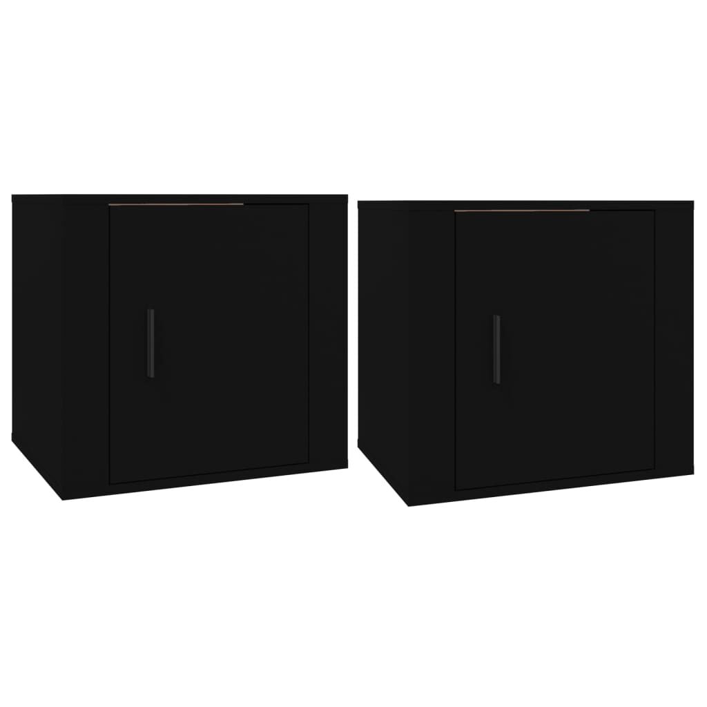 vidaXL Κομοδίνα 2 τεμ. Μαύρα 50 x 39 x 47 εκ.