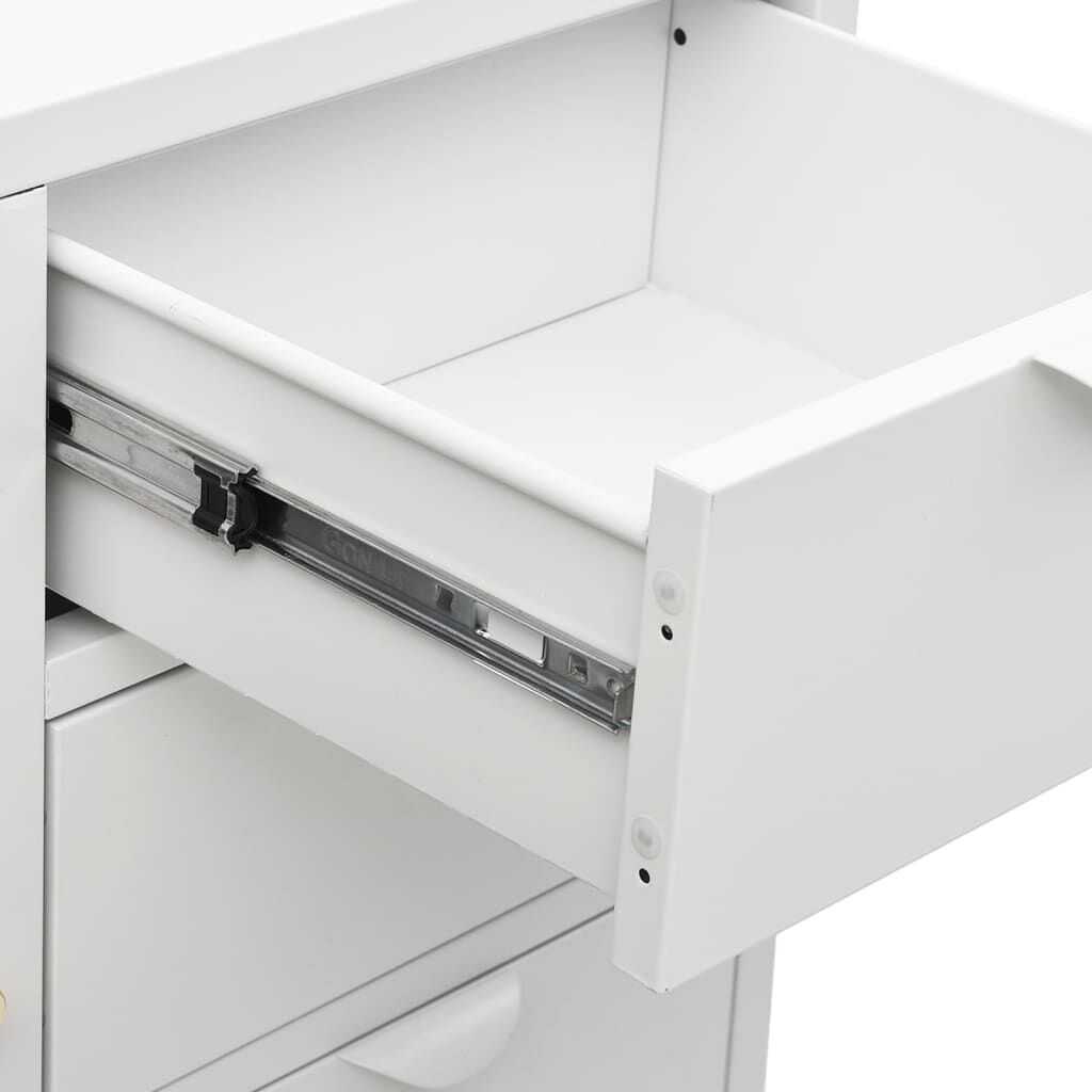 vidaXL Μπουφές Λευκός 75 x 35 x 70 εκ. από Ατσάλι και Ψημένο Γυαλί