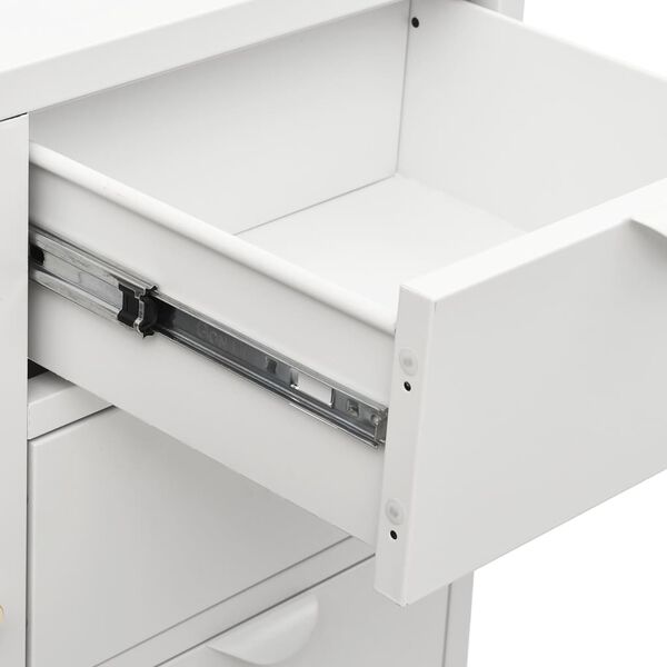 vidaXL Μπουφές Λευκός 75 x 35 x 70 εκ. από Ατσάλι και Ψημένο Γυαλί