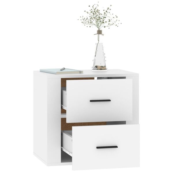 vidaXL Κομοδίνο Επιτοίχιο Λευκό 50 x 36 x 47 εκ.