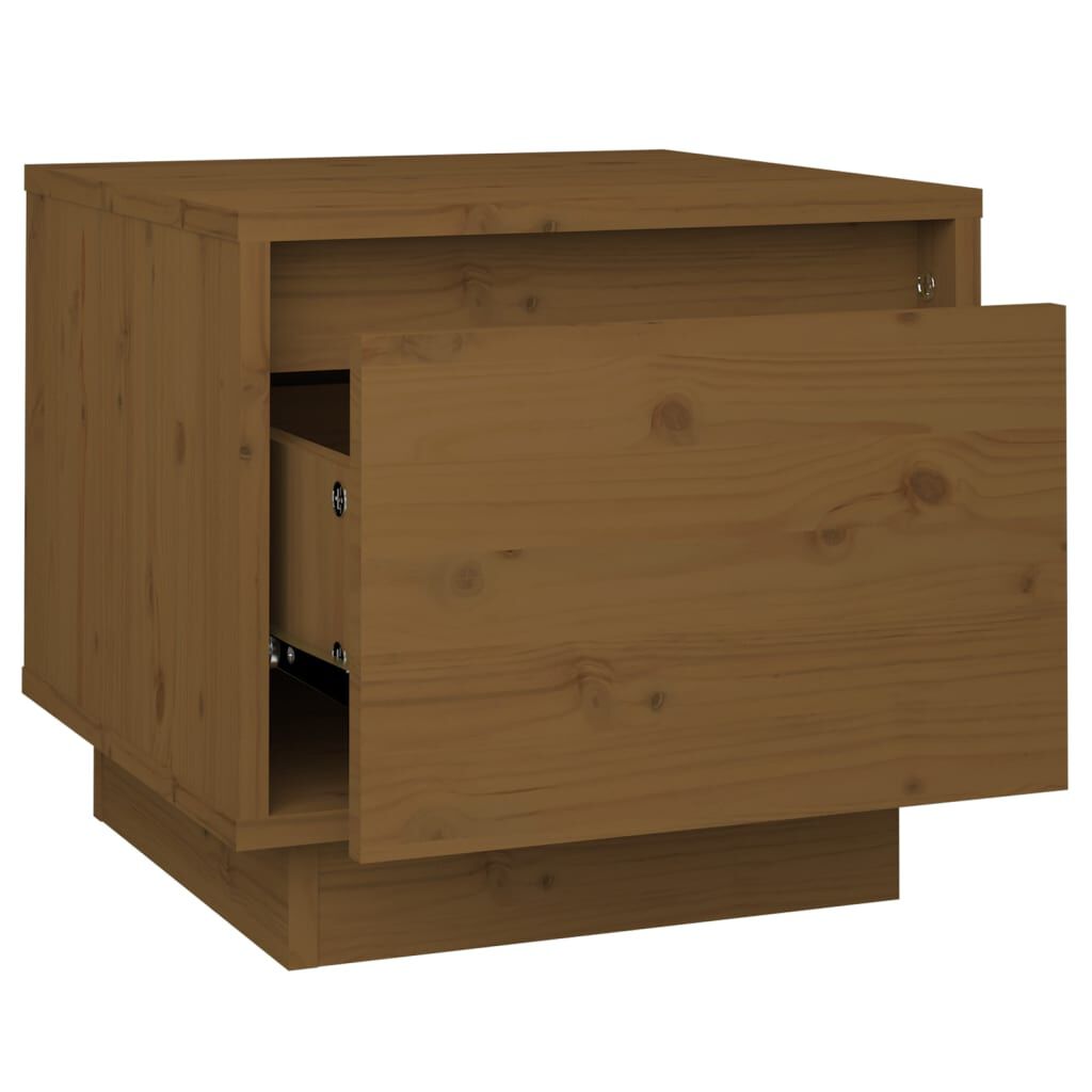 vidaXL Κομοδίνο Καφέ Μελί 35 x 34 x 32 εκ. από Μασίφ Ξύλο Πεύκου