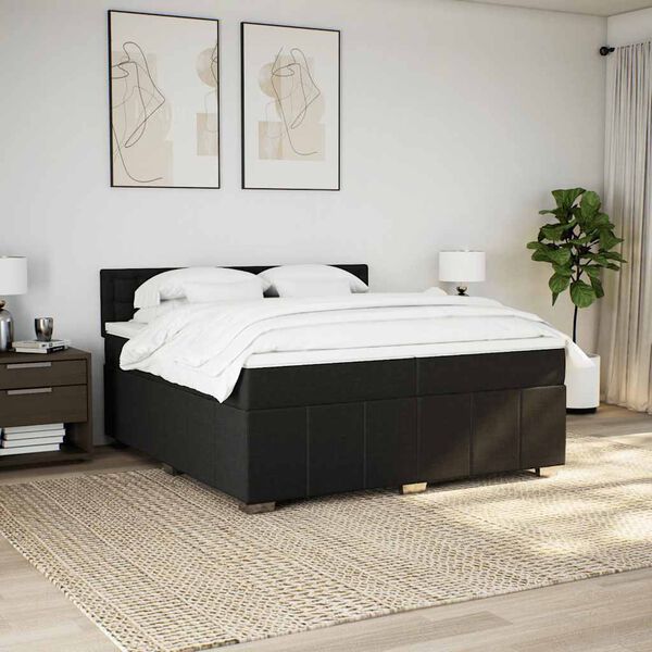 vidaXL &Kappa;&rho;&epsilon;&beta;ά&tau;&iota; Boxspring &mu;&epsilon; &Sigma;&tau;&rho;ώ&mu;&alpha; &Mu;&alpha;ύ&rho;&omicron; 200x200 &epsilon;&kappa;. &Upsilon;&phi;&alpha;&sigma;&mu;ά&tau;&iota;&nu;&omicron;