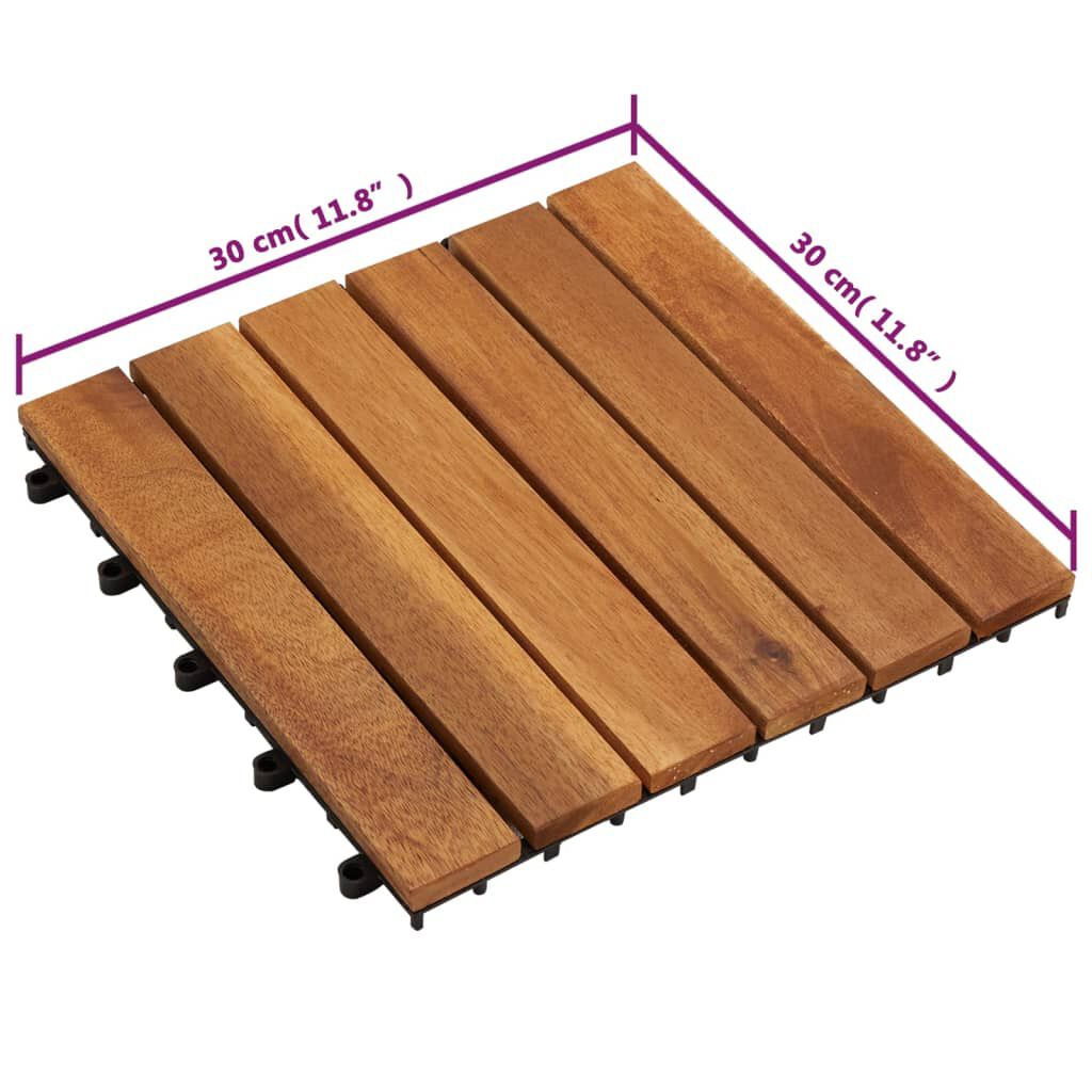vidaXL Πλακάκια Deck Κάθετο Σχέδιο Σετ 20τεμ. 30x30εκ από Ξύλο Ακακίας