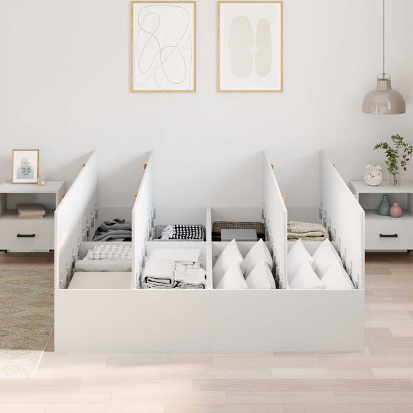 VidaXL Κρεβάτι Αποθηκευτικό Λευκό 150x200 εκ.
