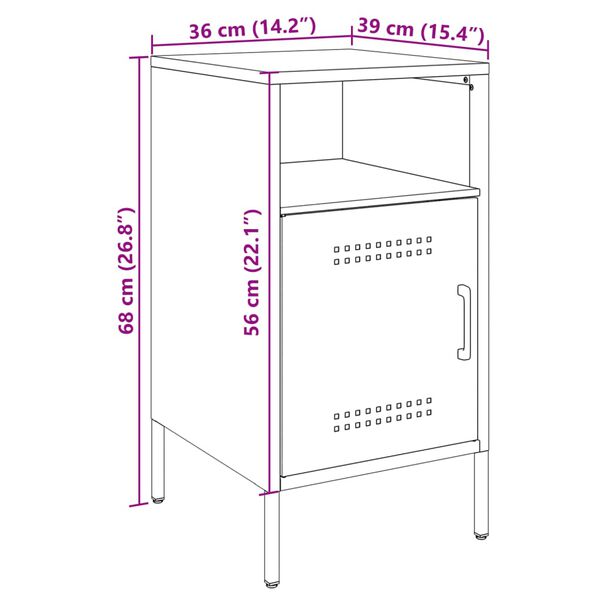 vidaXL Κομοδίνο Μουσταρδί 36x39x68 εκ. από Χάλυβα