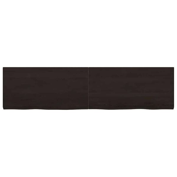 vidaXL Ράφι Τοίχου Σκούρο Καφέ 160x40x(2-4) εκ. Επεξ. Μασίφ Ξύλο Δρυός