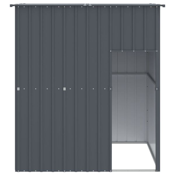 vidaXL Σπιτάκι Σκύλου με Οροφή Ανθρακί 165x153x181 εκ. Γαλβαν. Χάλυβας