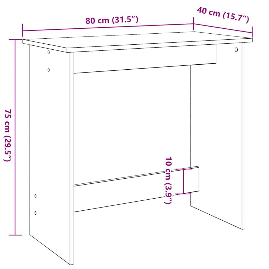 vidaXL Γραφείο Γκρι του Σκυροδέματος 80 x 40 x 75 εκ. από Μοριοσανίδα