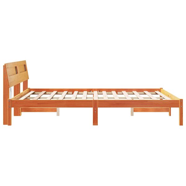 vidaXL Σκελετός Κρεβατιού Καφέ κεριού 150 x 200 cm Μασίφ ξύλο πεύκου