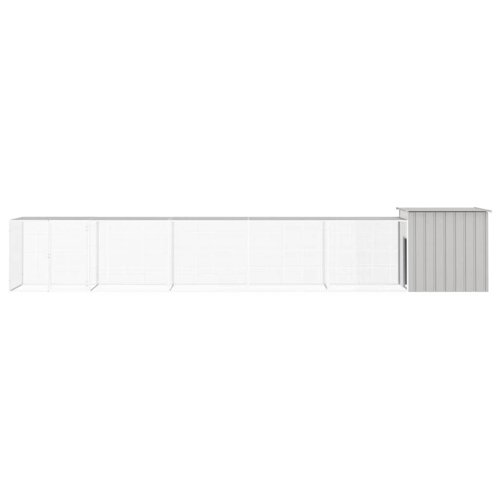 vidaXL Κοτέτσι - Κλουβί Γκρι 600x91x100 εκ. από Γαλβανισμένο Χάλυβα