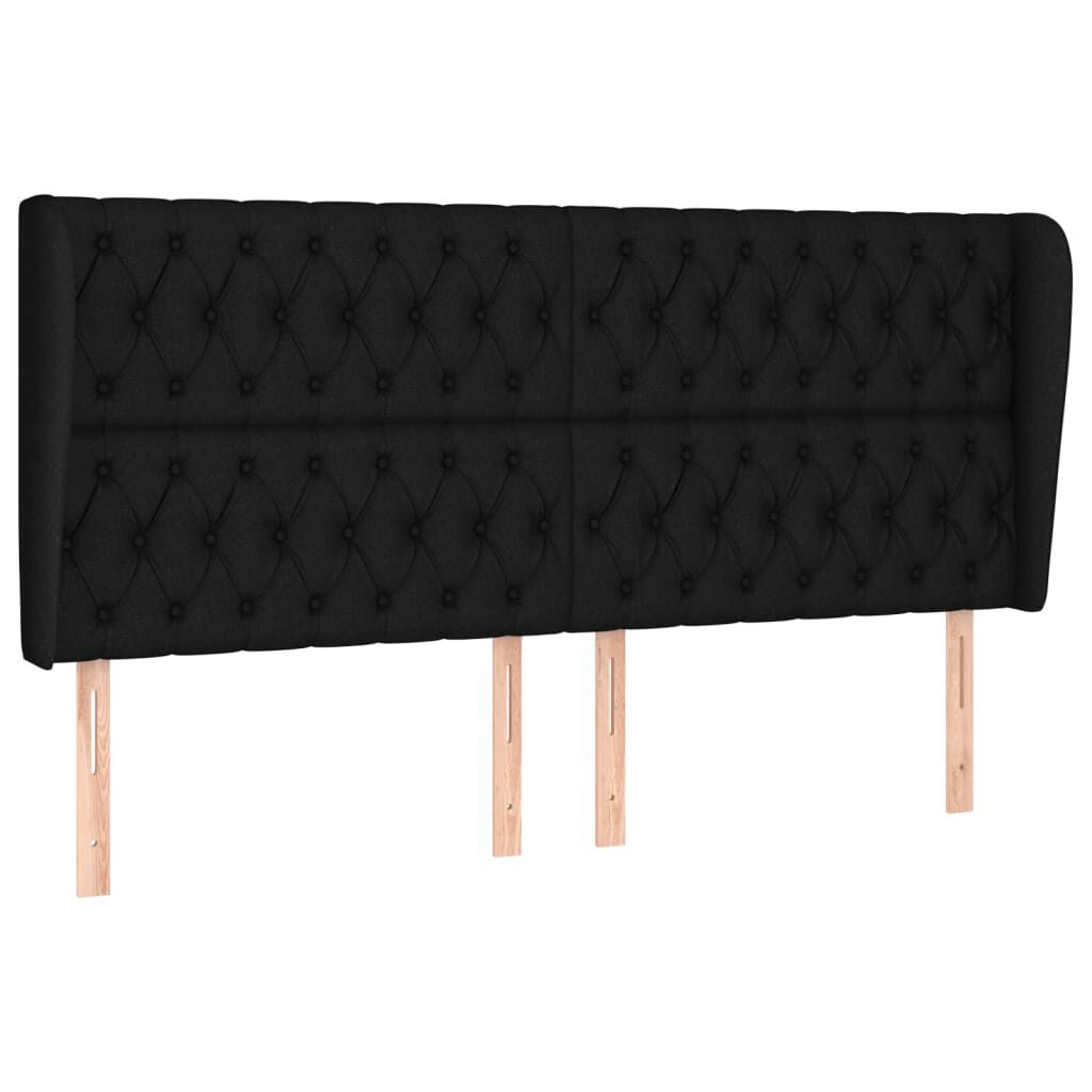 vidaXL Κεφαλάρι με Πτερύγια Μαύρο 203x23x118/128 εκ. Υφασμάτινο