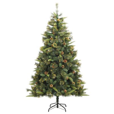 vidaXL Χριστουγεννιάτικο Δέντρο Τεχνητό Αρθρωτό Με Κουκουνάρια 210 εκ.