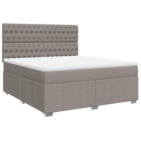vidaXL &Kappa;&rho;&epsilon;&beta;ά&tau;&iota; Boxspring &mu;&epsilon; &Sigma;&tau;&rho;ώ&mu;&alpha; Taupe 180x200 &epsilon;&kappa;. &Upsilon;&phi;&alpha;&sigma;&mu;ά&tau;&iota;&nu;&omicron;