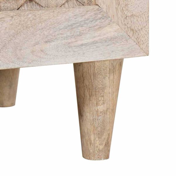 vidaXL Πλαϊνό γραφείο με ράφι Λευκό 60 x 33 x 75 cm Μασίφ ξύλο μάνγκο