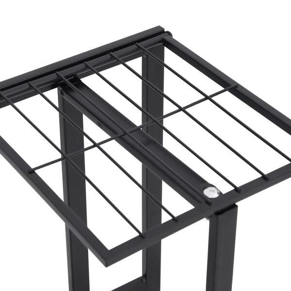 vidaXL Ανθοστήλη 4 Επιπέδων Μαύρη 43 x 22 x 76 εκ. Μεταλλική