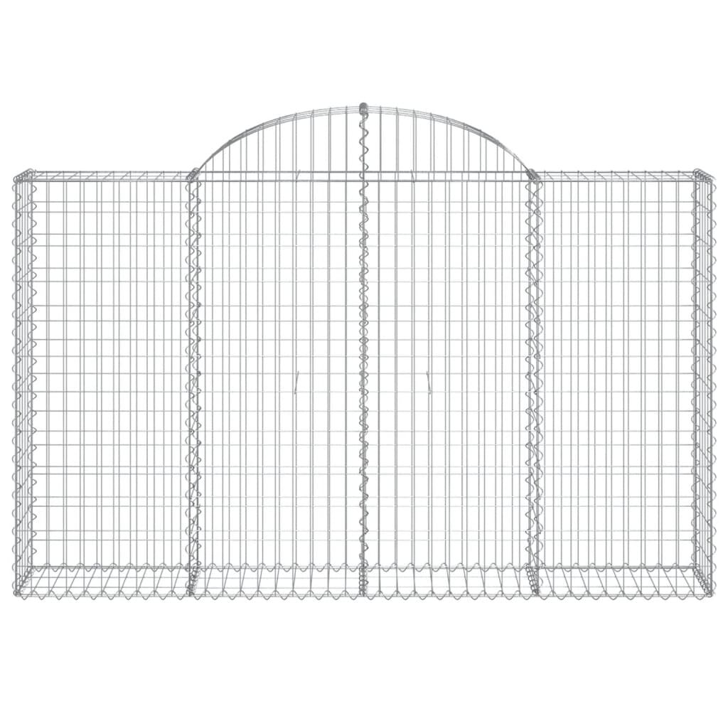 vidaXL Συρματοκιβώτια Τοξωτά 4 τεμ. 200x30x120/140 εκ. Γαλβαν. Ατσάλι