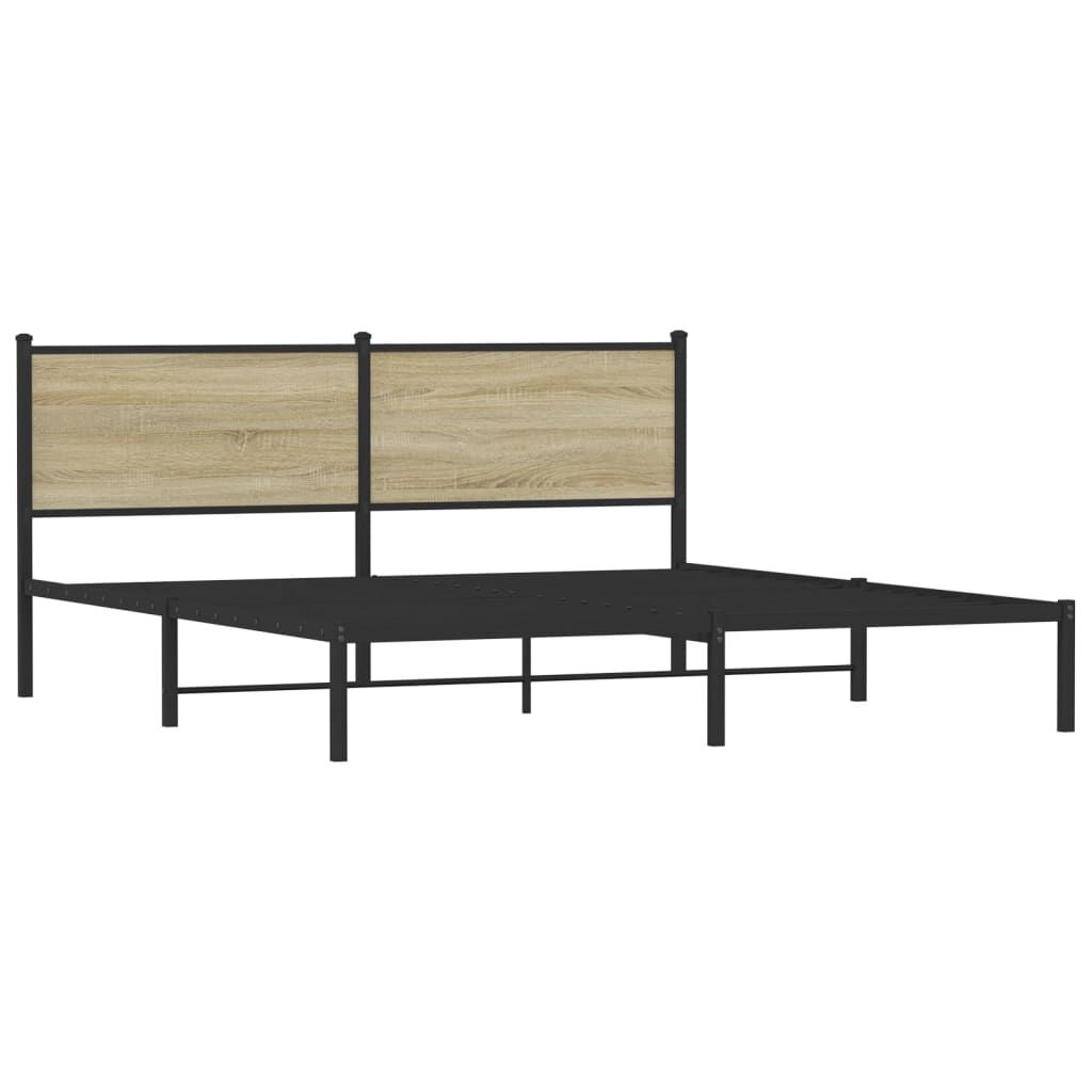 vidaXL Σκελετός Κρεβ. Χωρίς Στρώμα Sonoma Δρυς 180x200 εκ. Μεταλλικό