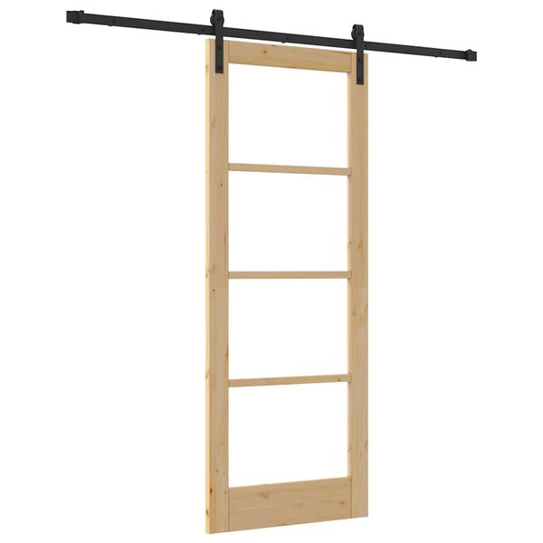 vidaXL Συρόμενη Πόρτα ORKDAL Φυσικό και Μαύρο 78 x 202 εκ.