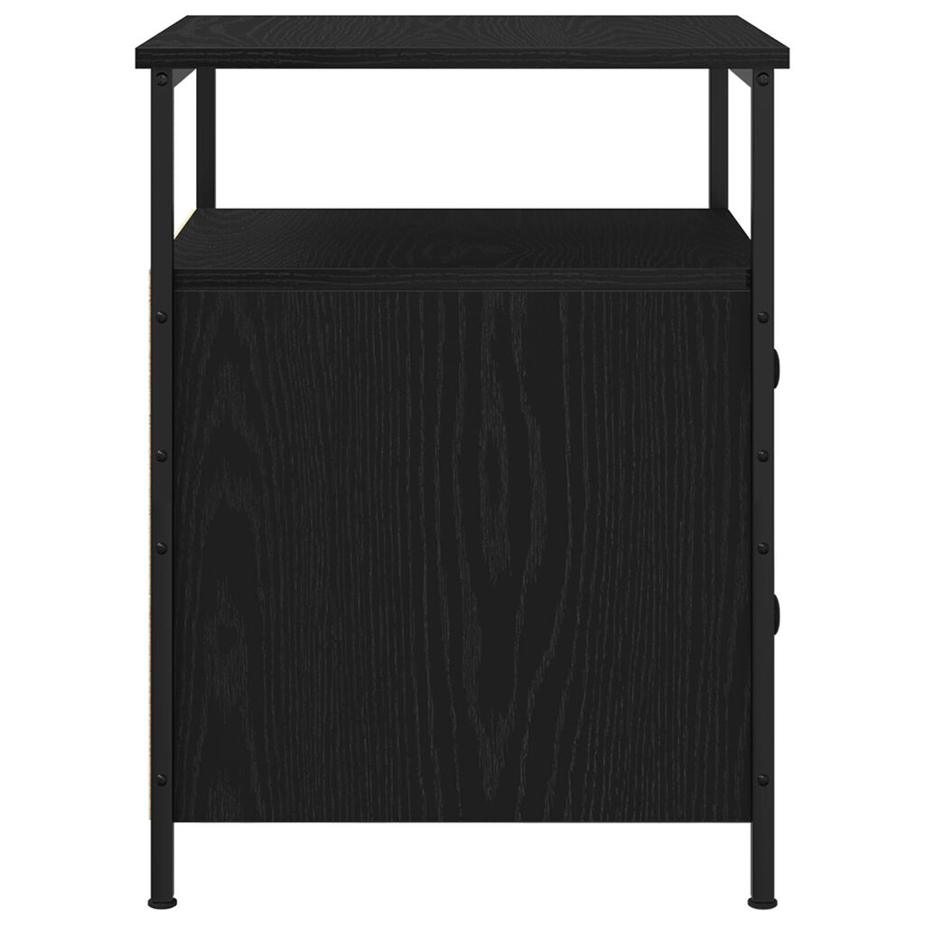 vidaXL Κομοδίνο με συρτάρι Μαύρη δρυς 44 x 45 x 60 εκ