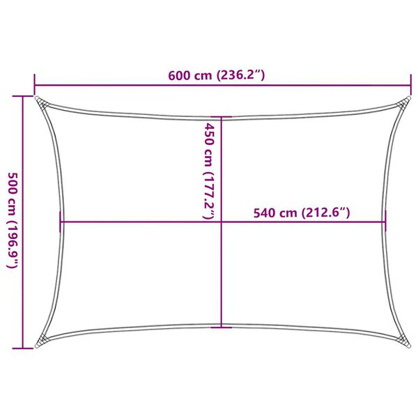 vidaXL Πανί Σκίασης Μπλε Ορθογώνιο 5x6 μ. από HDPE 160 γρ/μ²