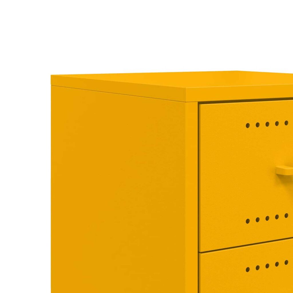 vidaXL Κομοδίνο Μουσταρδί 36x39x59 εκ. από Χάλυβα