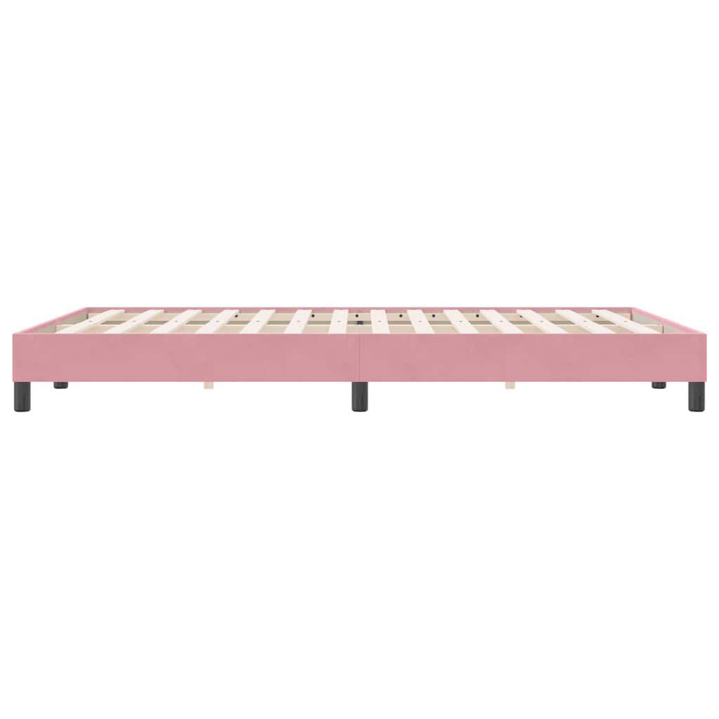 vidaXL Πλαίσιο κρεβατιού χωρίς στρώμα Ροζ 160x220 cm Βελούδινο