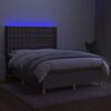 vidaXL &Kappa;&rho;&epsilon;&beta;ά&tau;&iota; Boxspring &mu;&epsilon; &Sigma;&tau;&rho;ώ&mu;&alpha; & LED Taupe 140x190 &epsilon;&kappa;. &Upsilon;&phi;&alpha;&sigma;&mu;ά&tau;&iota;&nu;&omicron;