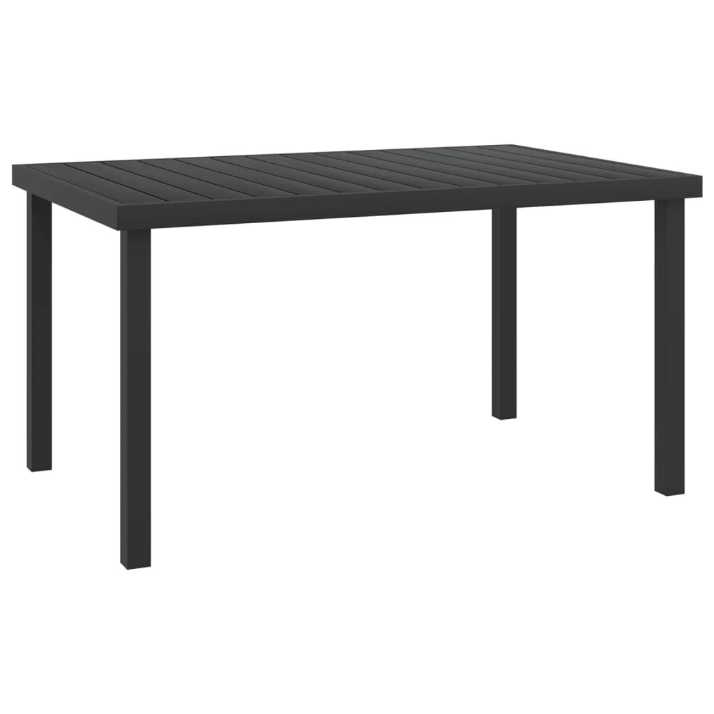 vidaXL Τραπέζι Κήπου Μαύρο 140 x 90 x 74 εκ. από Αλουμίνιο και WPC