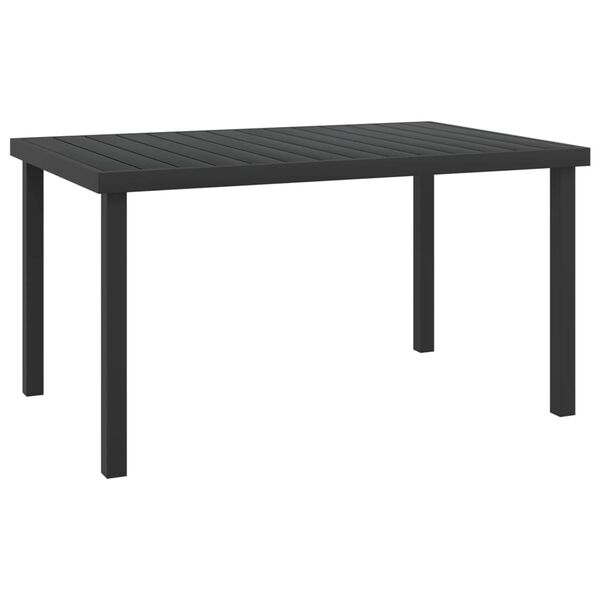 vidaXL Τραπέζι Κήπου Μαύρο 140 x 90 x 74 εκ. από Αλουμίνιο και WPC