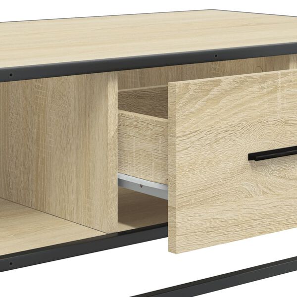 vidaXL Τραπεζάκι Σαλονιού Sonoma Δρυς 100x57x35εκ Επεξ. Ξύλο + Μέταλλο