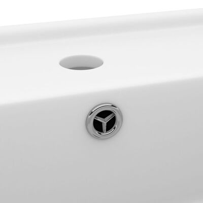 vidaXL Νιπτήρας με Υπερχείλιση Τετράγωνος Λευκό Ματ 41x41 εκ Κεραμικός
