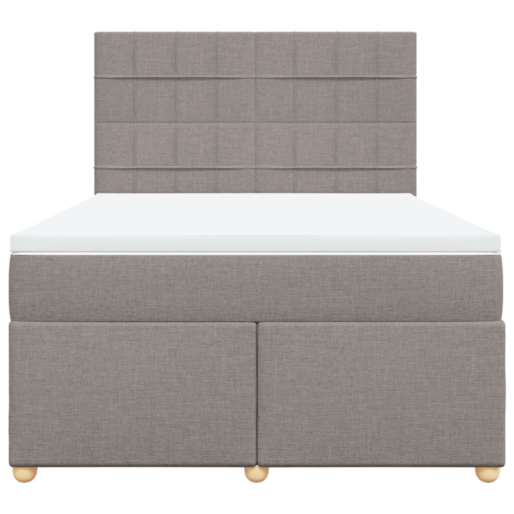 vidaXL Κρεβάτι Boxspring με Στρώμα Taupe 140x200 εκ. Υφασμάτινο