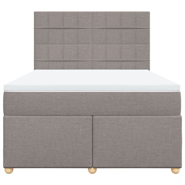 vidaXL &Kappa;&rho;&epsilon;&beta;ά&tau;&iota; Boxspring &mu;&epsilon; &Sigma;&tau;&rho;ώ&mu;&alpha; Taupe 140x200 &epsilon;&kappa;. &Upsilon;&phi;&alpha;&sigma;&mu;ά&tau;&iota;&nu;&omicron;