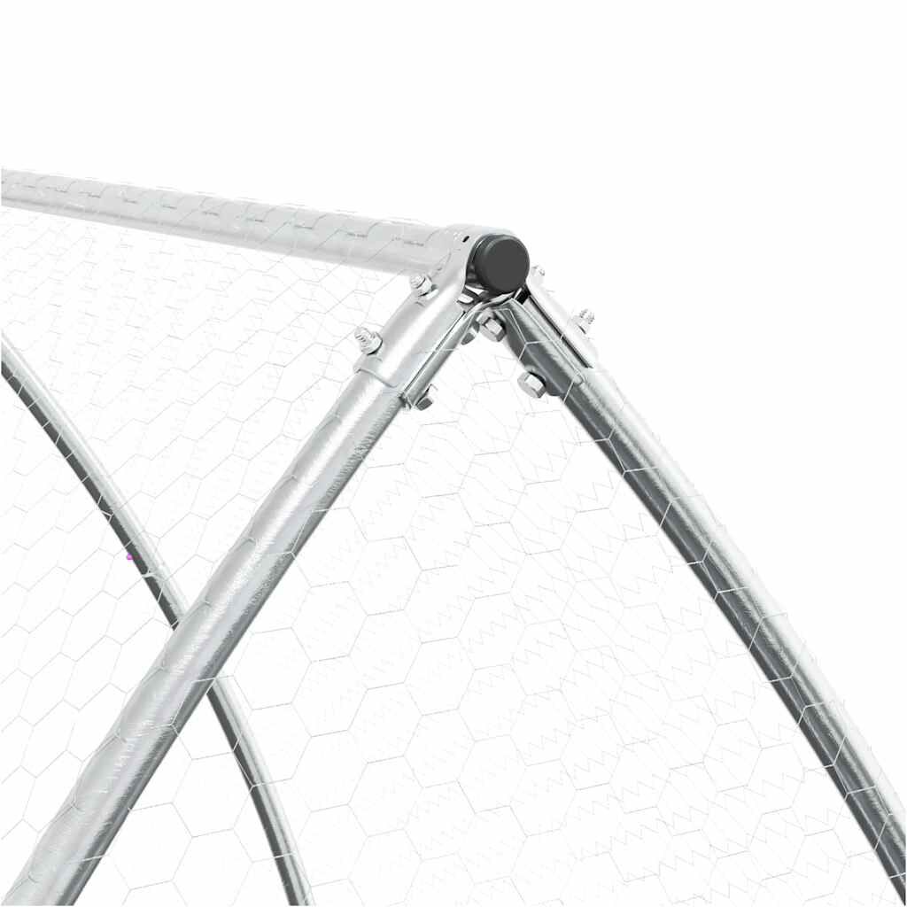 vidaXL Κοτέτσι - Κλουβί Ασημί 100x105x120 εκ. από Γαλβανισμένο Χάλυβα