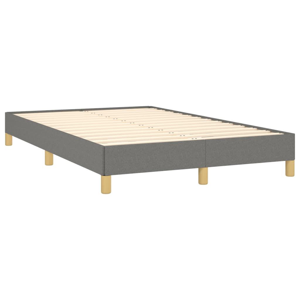 vidaXL Κρεβάτι Boxspring με Στρώμα Σκούρο Γκρι 120x190 εκ Υφασμάτινο