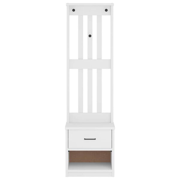 vidaXL Δέντρο χωλ SANDNES Λευκό 45x40x159,5 εκ. Πεύκο μασίφ ξύλο