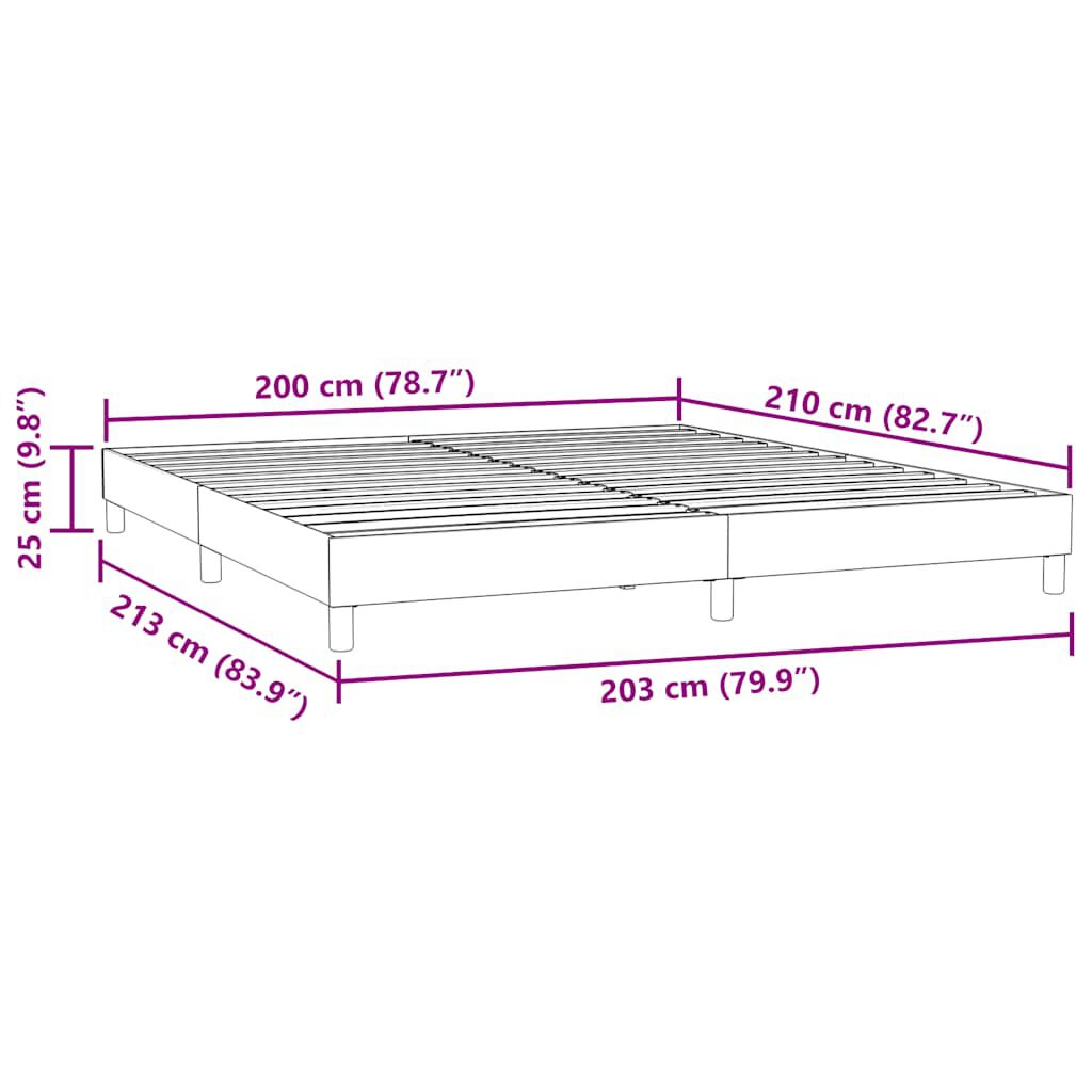 vidaXL Πλαίσιο Κρεβατιού χωρίς στρώμα Ροζ 200x210 εκ. Βελούδινο