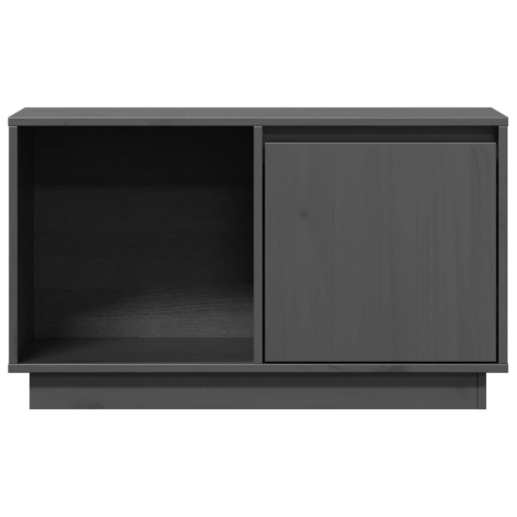vidaXL Έπιπλο Τηλεόρασης Γκρι 74x35x44 εκ. από Μασίφ Ξύλο Πεύκου