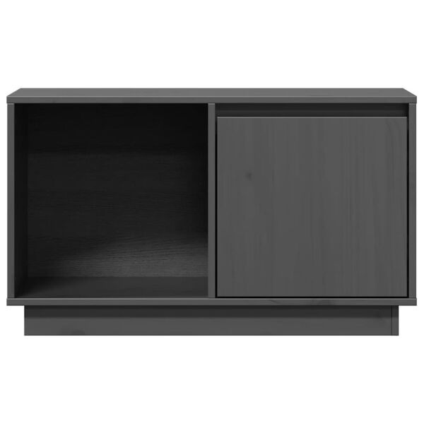 vidaXL Έπιπλο Τηλεόρασης Γκρι 74x35x44 εκ. από Μασίφ Ξύλο Πεύκου
