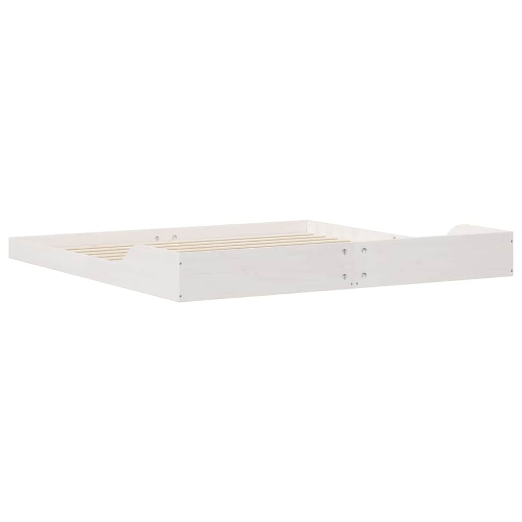 vidaXL Σκελετός Κρεβατιού Λευκό 200 x 200 cm Μασίφ ξύλο πεύκου