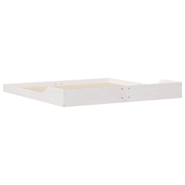 vidaXL Σκελετός Κρεβατιού Λευκό 200 x 200 cm Μασίφ ξύλο πεύκου