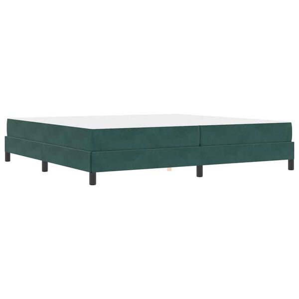 vidaXL Κρεβάτι box spring με στρώμα Σκούρο Πράσινο 200 x 200 cm