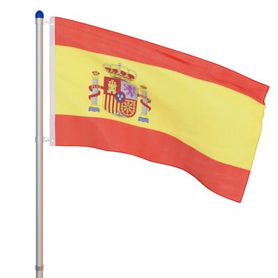 vidaXL Σημαία Ισπανίας 6 μ. με Ιστό Αλουμινίου