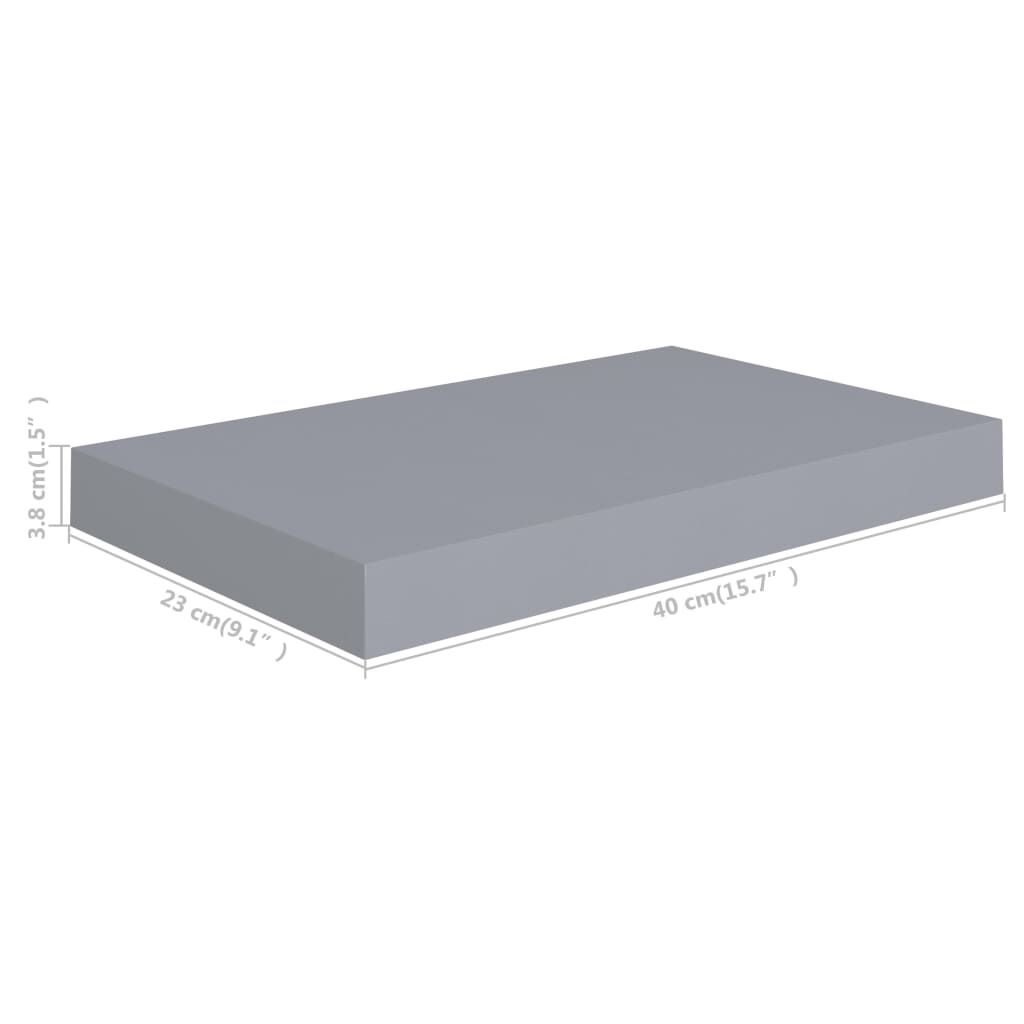vidaXL Ράφι Τοίχου Γκρι 40x23x3,8 εκ. MDF