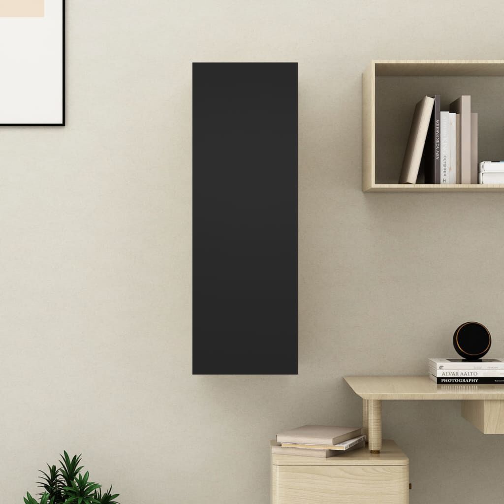 vidaXL Έπιπλο Τηλεόρασης Μαύρο 30,5 x 30 x 90 εκ. από Επεξ. Ξύλο