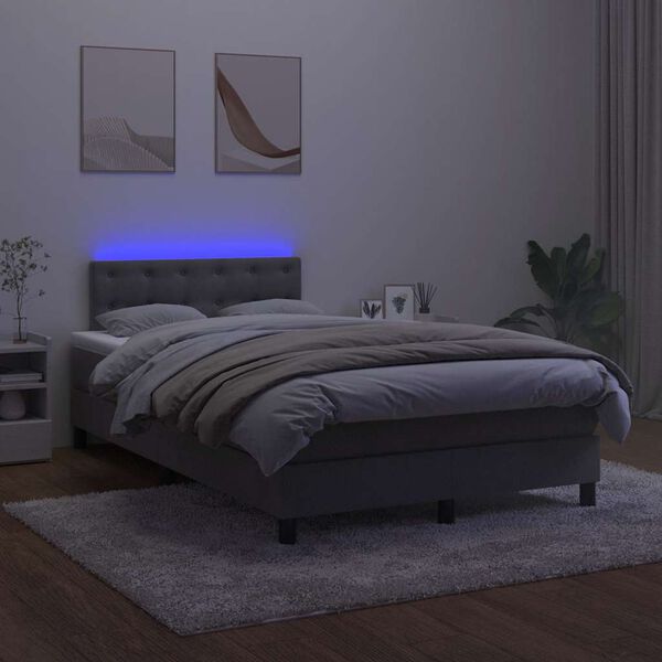 vidaXL &Kappa;&rho;&epsilon;&beta;ά&tau;&iota; Boxspring &mu;&epsilon; &Sigma;&tau;&rho;ώ&mu;&alpha; & LED &Sigma;&kappa;.&Gamma;&kappa;&rho;&iota; 120x190&epsilon;&kappa;. &Beta;&epsilon;&lambda;&omicron;ύ&delta;&iota;&nu;&omicron;
