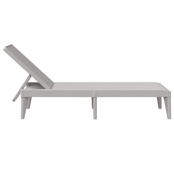 vidaXL Ξαπλώστρα Γκρι 186 x 60 x 29 από Πολυπροπυλένιο