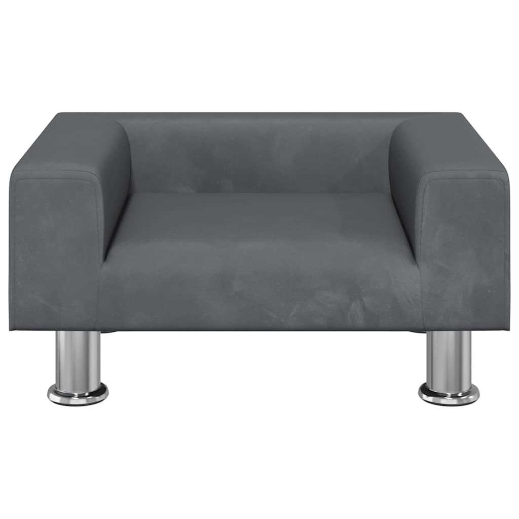 vidaXL Κρεβάτι Σκύλου Σκούρο Γκρι 50x40x26,5 εκ. Βελούδινο